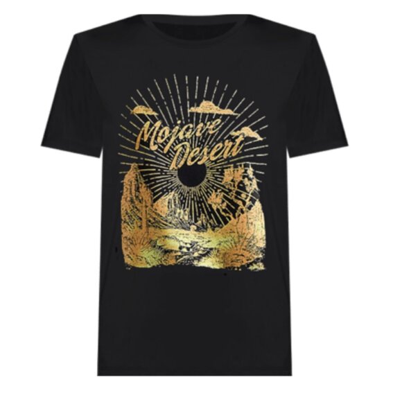 Zoe + Liv Womens Mojave Desert Short Sleeve Graphic T-Shirt - Black size X-Large - Picture 1 of 2